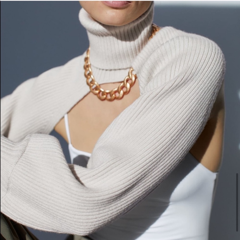 ZARA BNWT Knit Arm Warmer Sweater - Picture 15 of 16